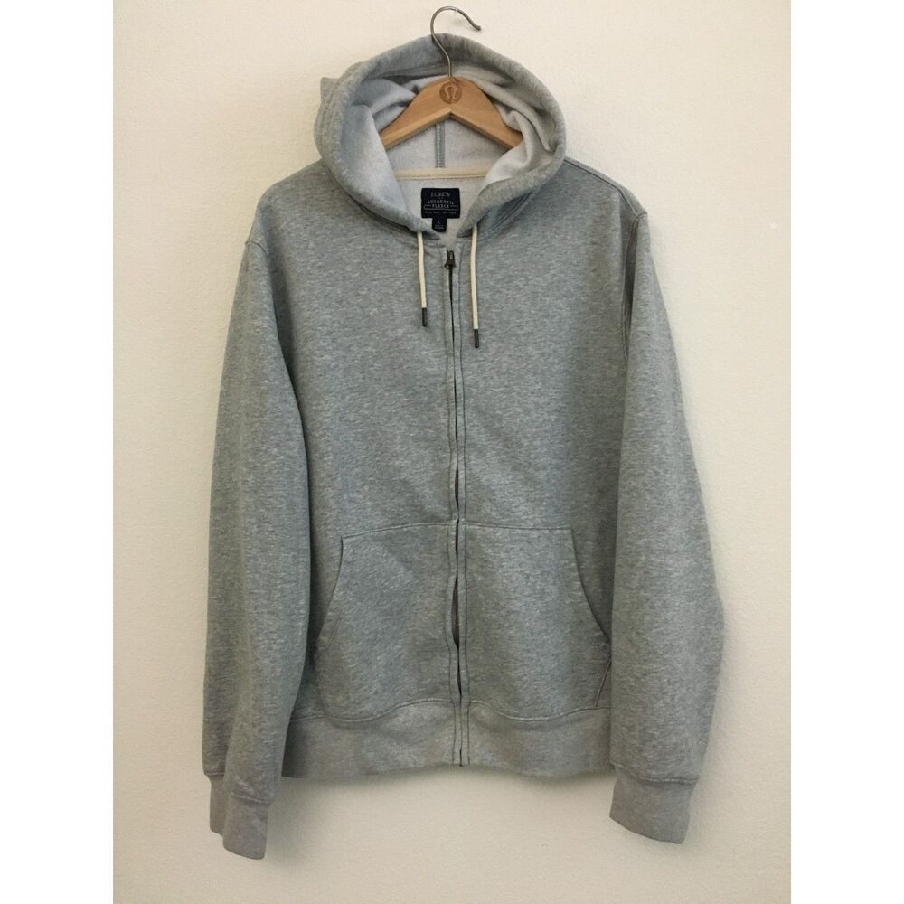 J.Crew Authentic Fleece Full Zip Hoodie | Gray | Men's L